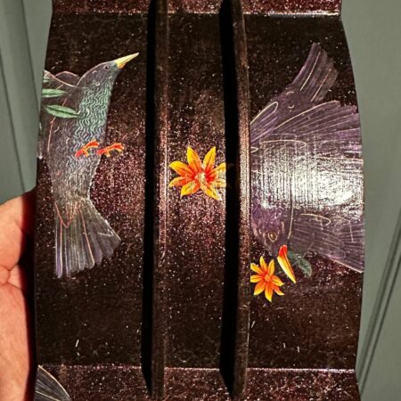 Vintage Upcycled Rolodex in Rose Gold Sparkles and Literary Sparrows